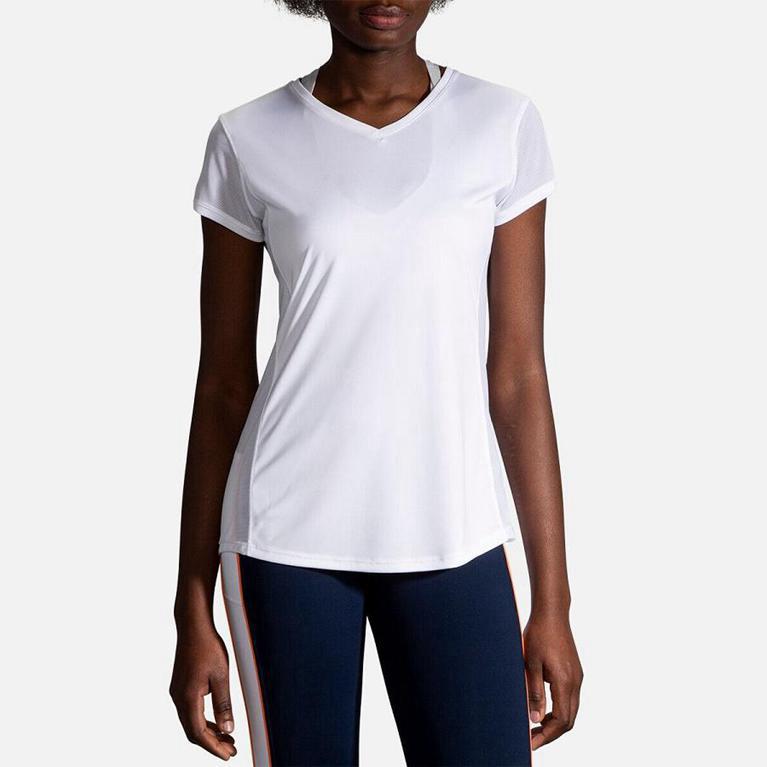 Brooks Womens Stealth Short Sleeve Running Shirt - White (048326-SBG)